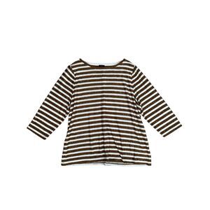 NWT Talbots Plus Size 3X Sequins Brown Striped Sweater Blouse Top 3/4 Sleeves